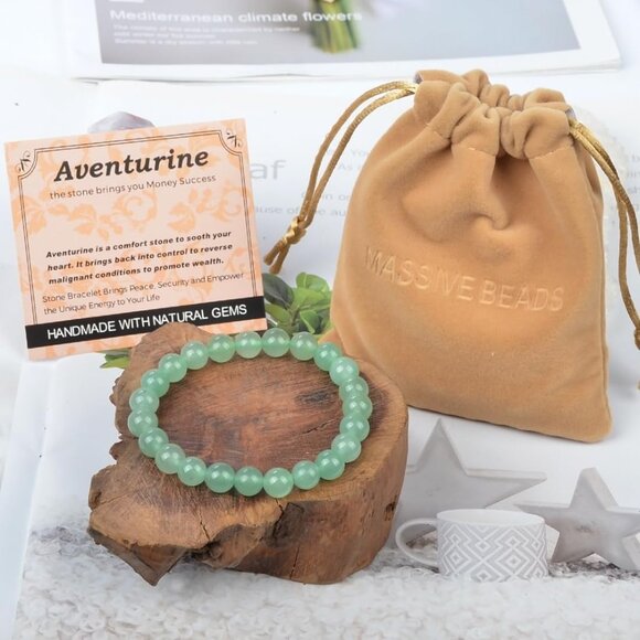 Handmade Yoga Stretch Elastic Bracelet Natural Stone Crystal Healing Power Energ - Picture 5 of 6